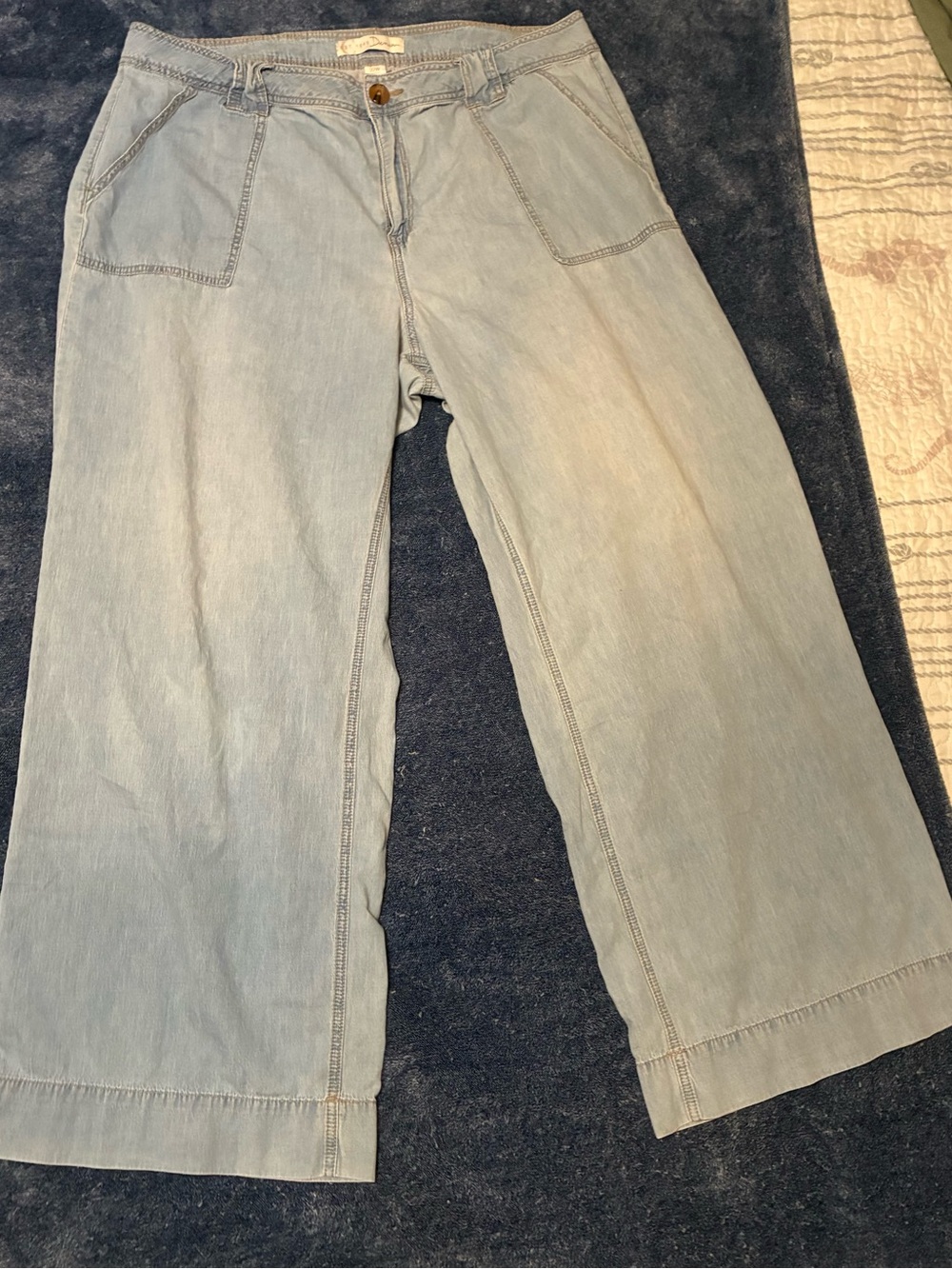 C Est 1946 Denim Light Wash Wide Leg Pants